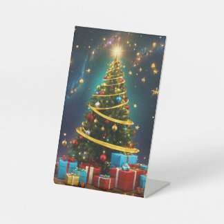 chrismas card pedestal sign