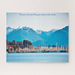 Chrismas Greetings Alaska Thompson Harbor Sitka Jigsaw Puzzle