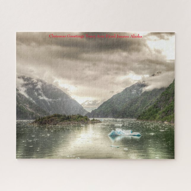 Chrismas Greetings Alaska Tracy Arm Fjord Juneau Jigsaw Puzzle (Horizontal)