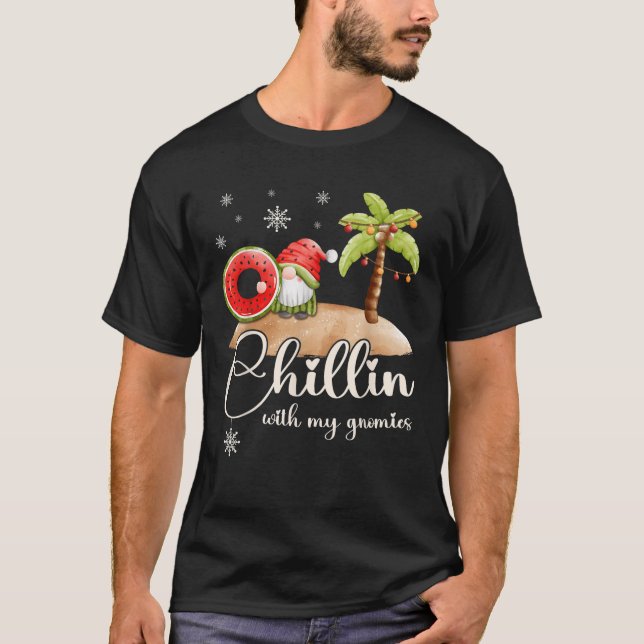 Chrismas in July gnome on beach in summer T-Shirt (Front)