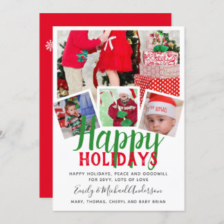 Chrismas Photo Collage Template Greetings Invite