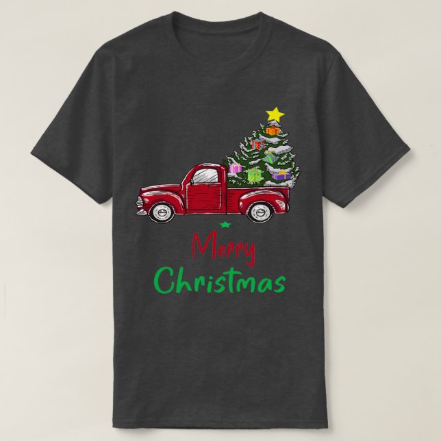 Chrismas Red Truck Gifts T-Shirt (Design Front)