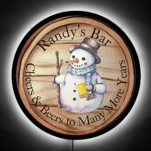 Chrismas snowman Personalized Beers Cheers LED Sign