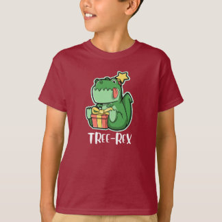 Chrismas Tree-Rex Gift Opening T-Shirt