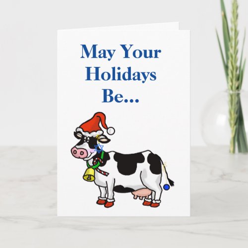 Chrismukkah Card with Cow