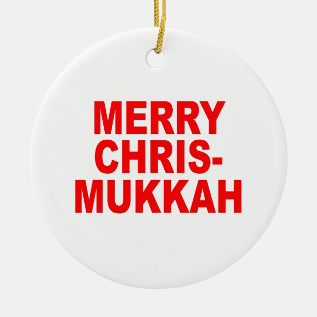 Chrismukkah Ceramic Ornament (Front)