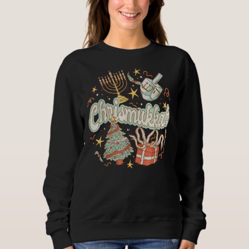 Chrismukkah Christmas Hanukkah Doodle Jewish Holid Sweatshirt