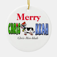 Chrismukkah Cow Christmas Ornament Customize It!