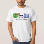 Chrismukkah Cow T-shirt<br><div class="desc">A silly t-shirt that puns the "Mu" as "Moo" with a Jewish-Christian holiday cow in the middle. You can keep or remove the phonetic translation below the graphic if you wish. The shirt can be purchased on any clothing item of men, women and kids.</div>
