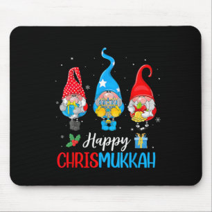 Chrismukkah Gnomes Merry Christmas And Happy Hanuk Mouse Pad