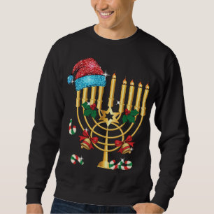Chrismukkah Hannukah Santa Hat Family Christmas Pa Sweatshirt