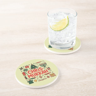 Chrismukkah Hanukkah Christmas Jewish Religious Coaster
