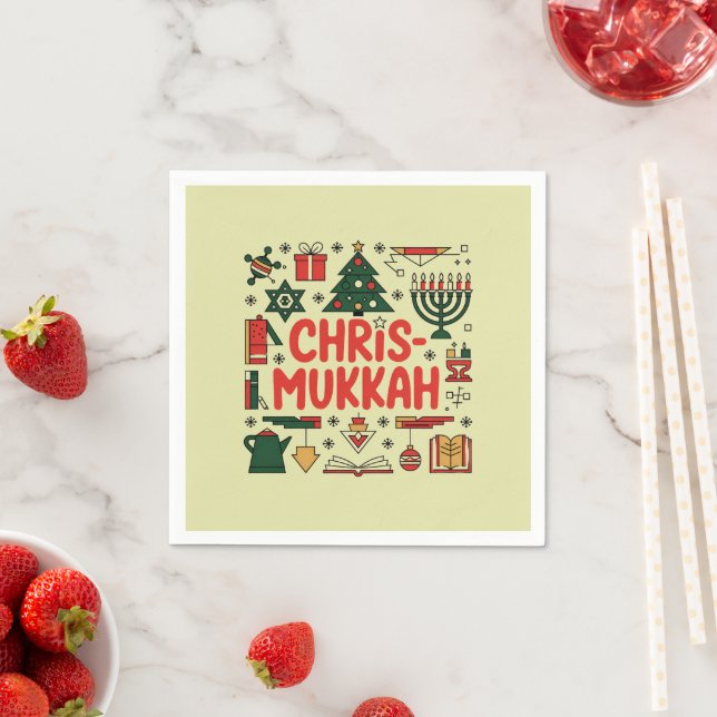 Chrismukkah Hanukkah Christmas Jewish Religious  Napkins (Insitu)