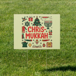 Chrismukkah Hanukkah Christmas Jewish Religious Sign