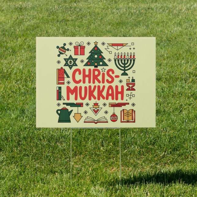 Chrismukkah Hanukkah Christmas Jewish Religious  Sign (Insitu)