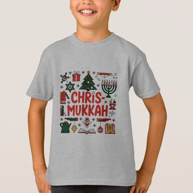 Chrismukkah Hanukkah Christmas Jewish Religious  T-Shirt (Front)