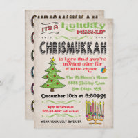 Chrismukkah Holiday Party mashup Invitation