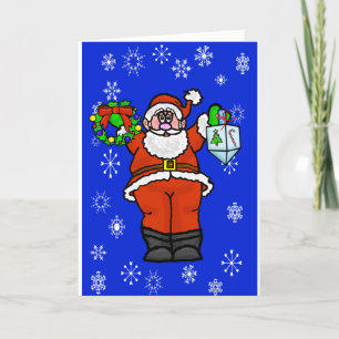 Chrismukkah Santa Snowflakes Greeting Card