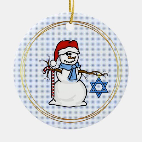 Chrismukkah Snowman Christmas Ornament