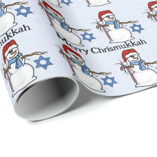 Chrismukkah Snowman Wrapping Paper