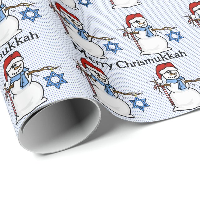 Chrismukkah Snowman Wrapping Paper (Roll Corner)