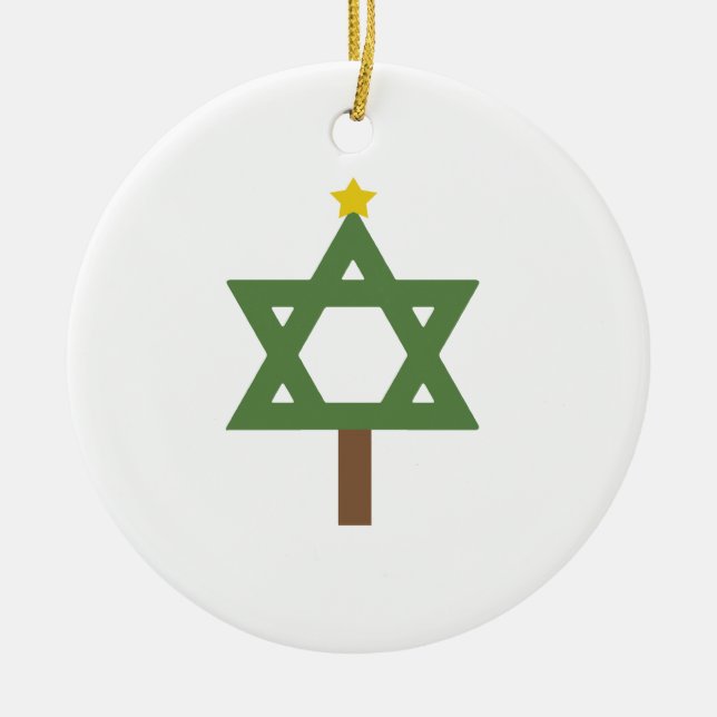 Chrismukkah Tree Ceramic Ornament (Front)