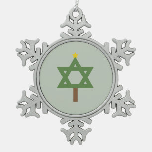 CHRISMUKKAH TREE -.png Snowflake Pewter Christmas Ornament