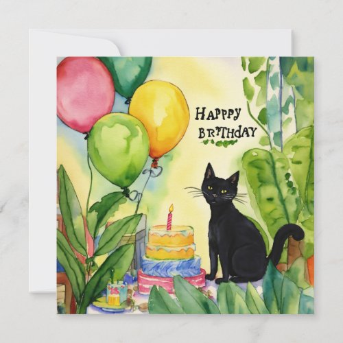 Chriss Birthday Surprise Amateur Watercolor Deli Holiday Card