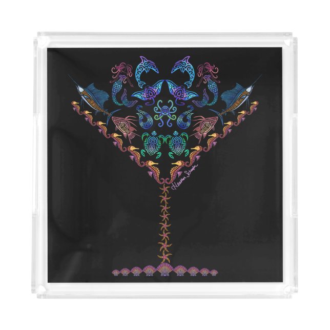 Chrissy's Marine Martini Acrylic Tray (Front)