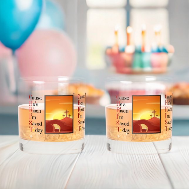 Christ Acronym Printed Rock Glass Set (Insitu (Baby Shower))