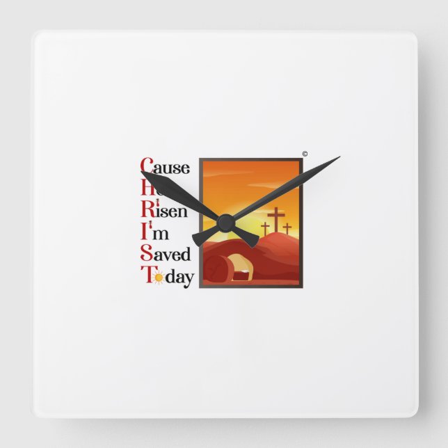 Christ Acronym Square Wall Clock (Front)