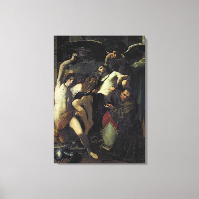 Christ Adored by Angels, St. Sebastian Canvas Print (Front)