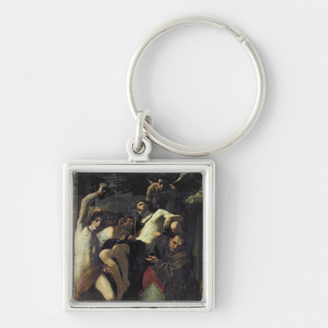 Christ Adored by Angels, St. Sebastian Keychain (Front)