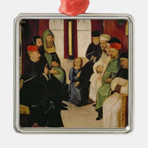 Christ Among the Doctors (oil on panel) Metal Ornament
