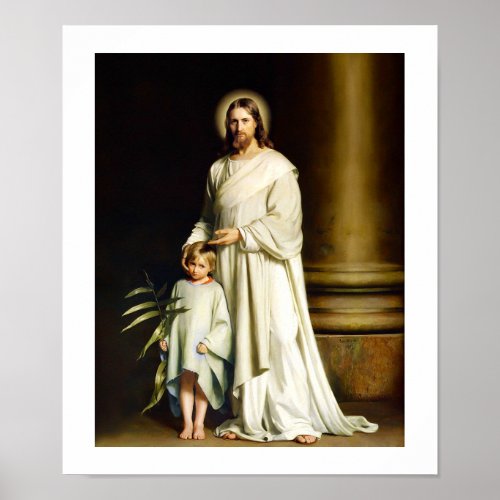"Christ and Child" Painting by Carl Bloch. Poster