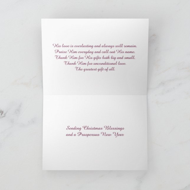 Christ and Christmas Thank You Card (Inside)