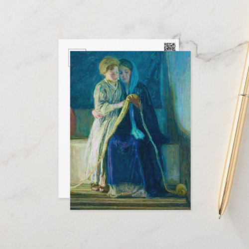 Christ and His Mother Studying the Scriptures  Holiday Postcard