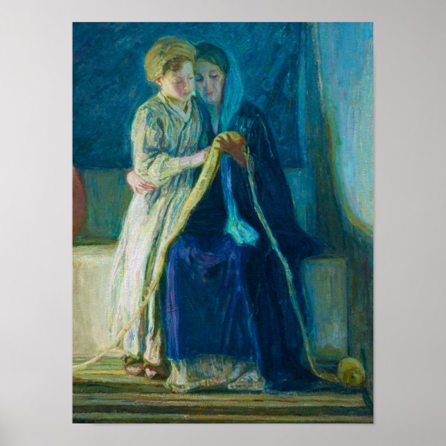 Christ and His Mother Studying the Scriptures Poster (Front)