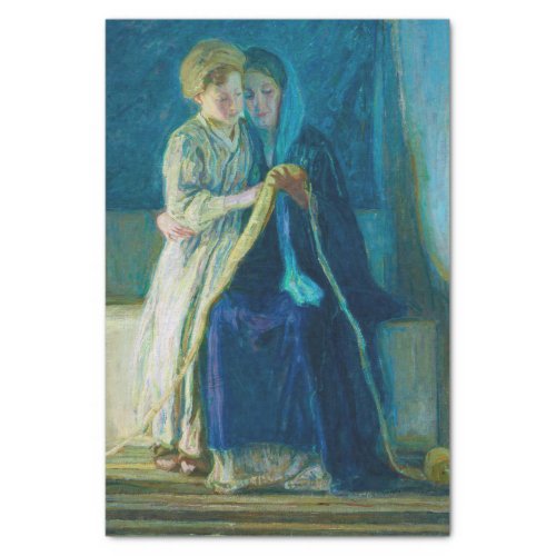 Christ and His Mother Studying the Scriptures Tissue Paper