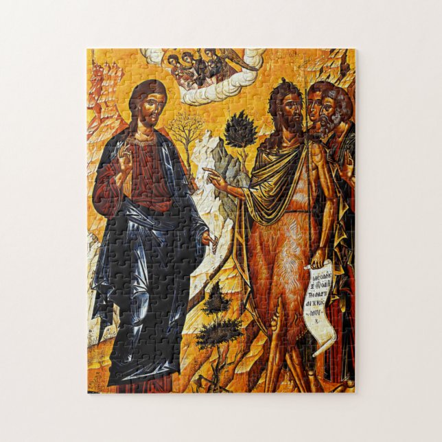 Christ and John the Baptist by Emmanuel Tzanes Jigsaw Puzzle (Vertical)