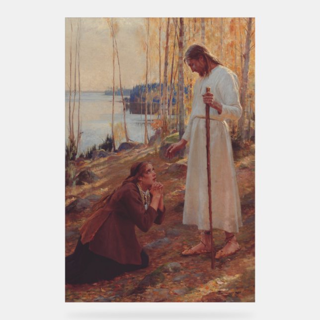 Christ and Mary Magdalene by Albert Edelf Acrylic Sign (Front)