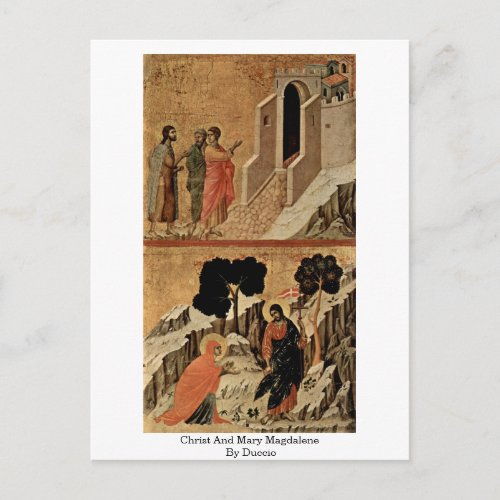 Christ And Mary Magdalene By Duccio Postcard
