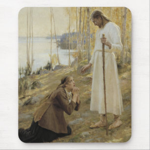 Christ and Mary Magdalene in Finnish Countryside Mouse Pad