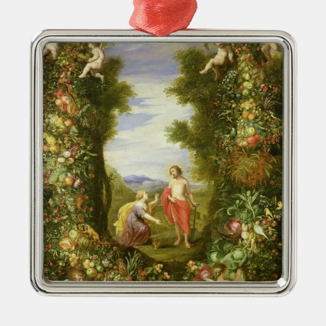 Christ and Mary Magdalene Metal Ornament (Front)