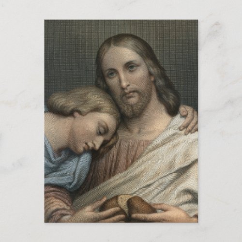 Christ and St John by Ary Scheffer Postcard