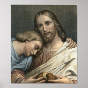 Christ and St. John by Ary Scheffer  Poster