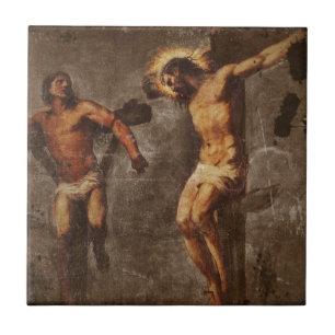 Christ and the Good Thief Ceramic Tile