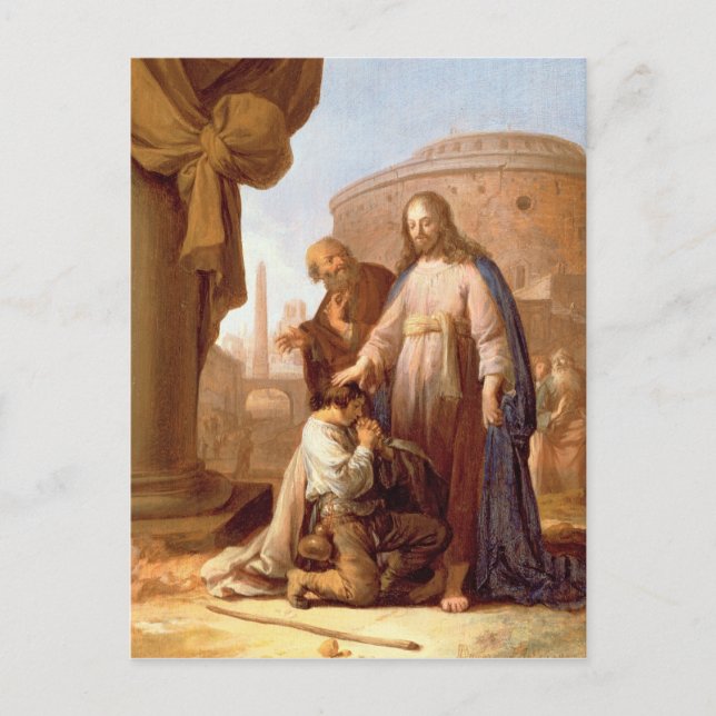 Christ and the Rich Young Ruler, 1640 Postcard (Front)