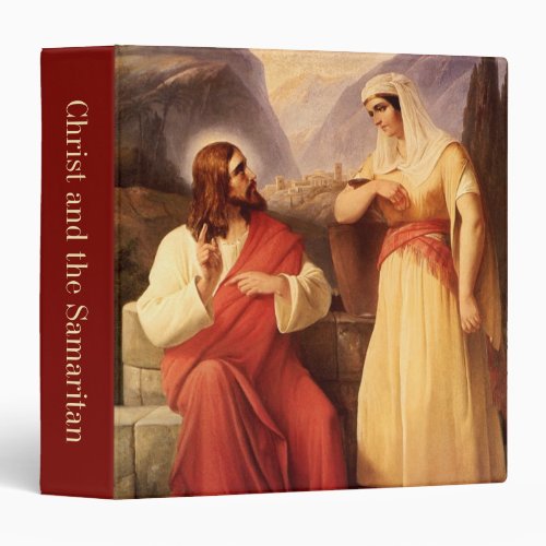 Christ and the Samaritan by Christian Schleisner 3 Ring Binder
