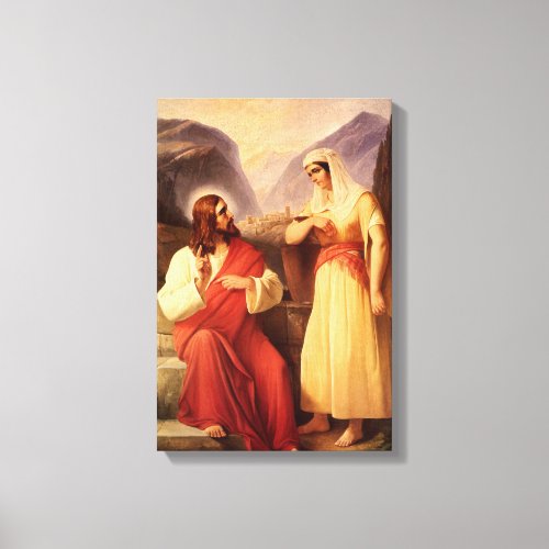 Christ and the Samaritan by Christian Schleisner Canvas Print